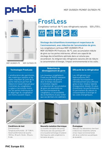 MDF-DU500ZH-PE / MDF-DU700ZH-PE - FrostLess ULT Freezers (-86°C)