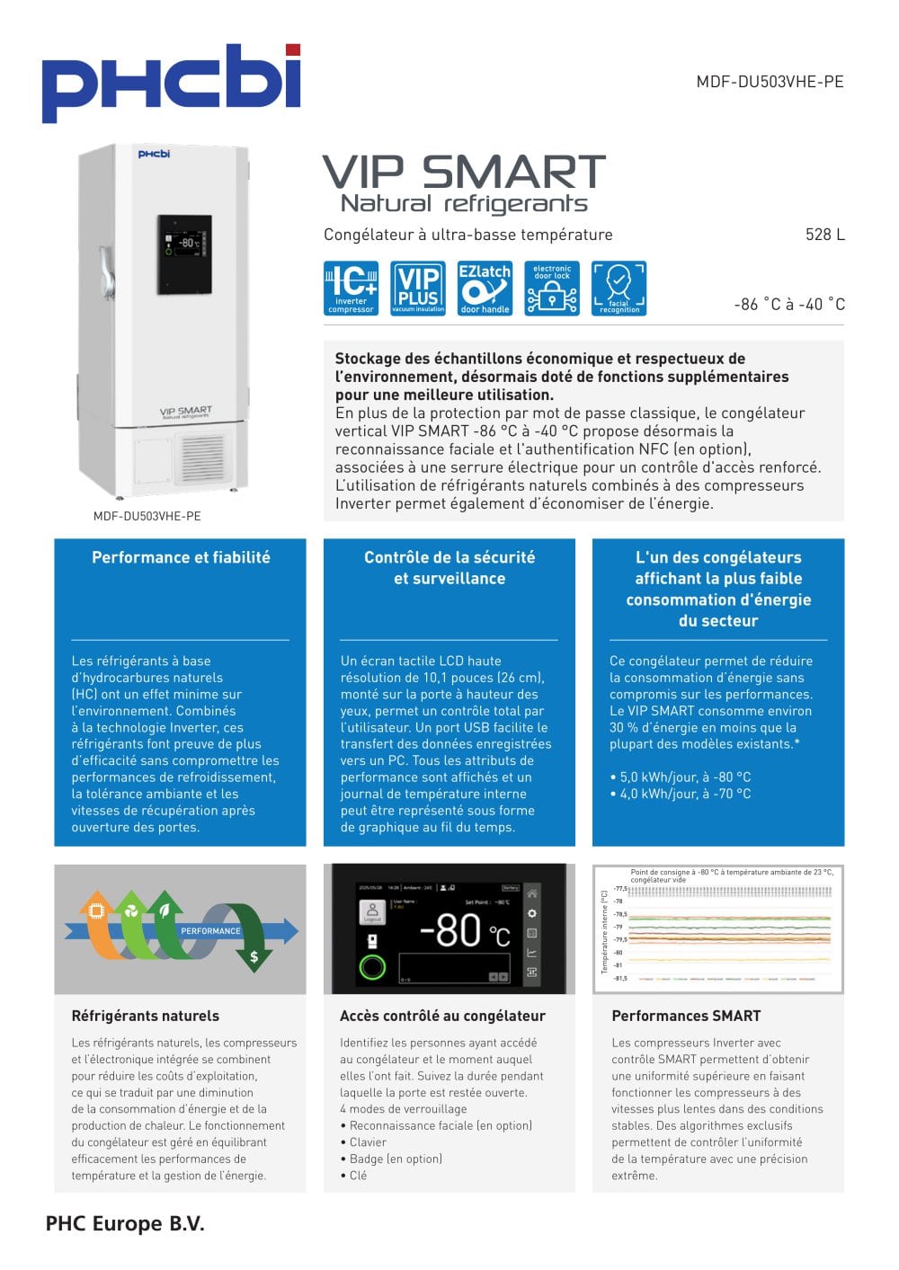 MDF-DU503VHE-PE - Cong&eacute;lateurs VIP SMART (-86 &deg;C) - PHC Europe B.V. / PHCbi