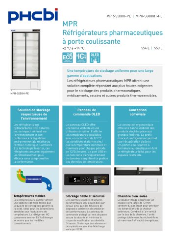 MPR-S500(R)H-PE - Réfrigérateurs pharmaceutiques MPR à portes coulissantes