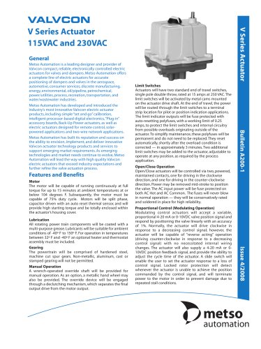 Jamesbury Valvcon V Series Actuator 115VAC and 230VAC