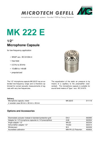 Microphone Capsule MK 222 E