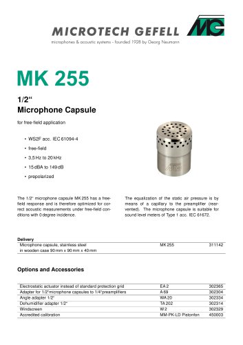 Microphone Capsule MK 255