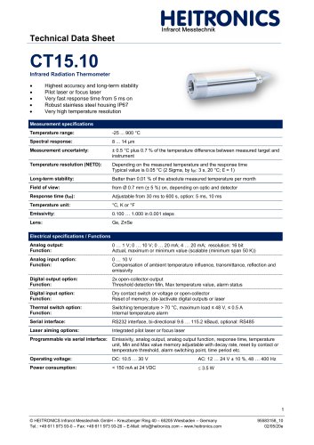 CT15 stainless steel precision thermometer