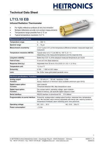 Infrared Radiation Thermometer LT13EB