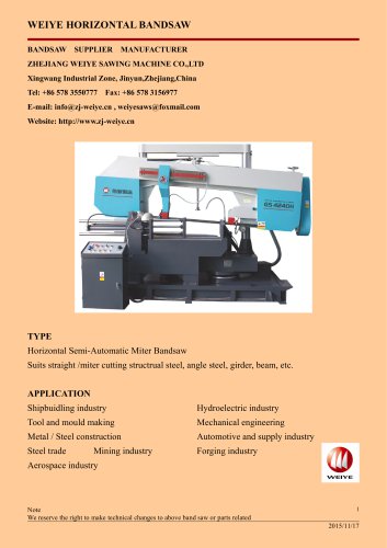 WEIYE HORIZONTAL MITER BANDSAW 40 50