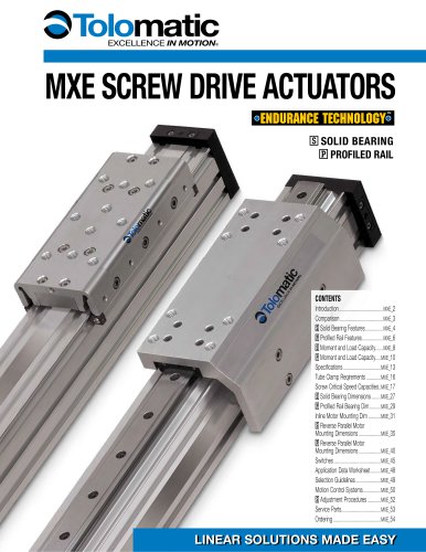 MXE Electric Rodless Actuator Catalog