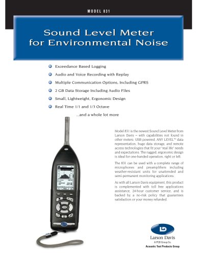 Sound Level Meters  Model 831