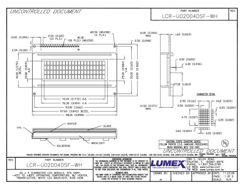 LCR-U02004DSF-WH Character Modules 20 x 4