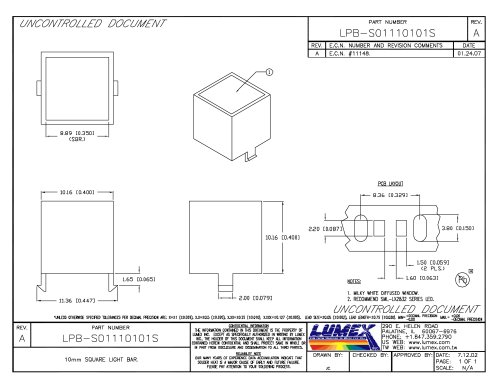 LPB-S01110101S Light Bars Square 10mm