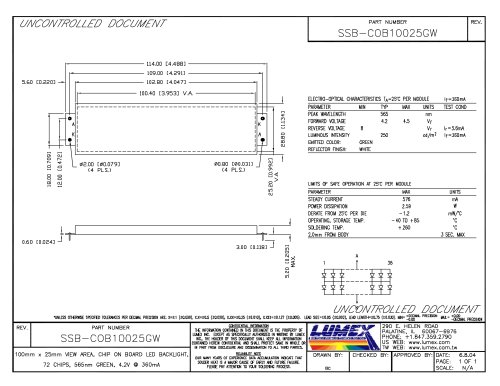 SSB-COB10025GW QuantumBrite LED Backlights Chips On Board