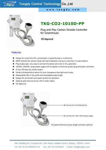 CO2 controller for greenhouse: TKG-CO2-1010D-PP | Tongdy®