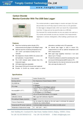 F2000IAQ-CO2-3100U Data logger CO2 monitor | Tongdy®