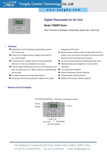 Tongdy®Multistage AC thermostat | F2000PX