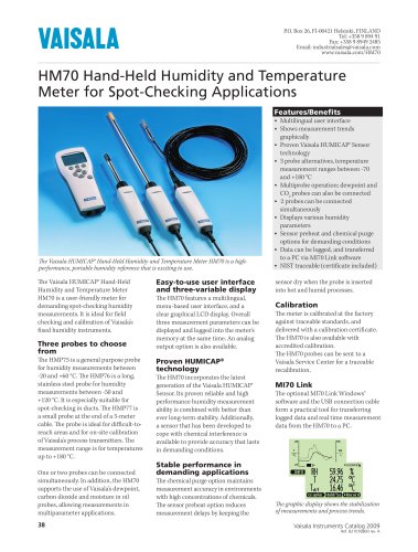 Hand-Held Humidity and Temperature Meter HM70