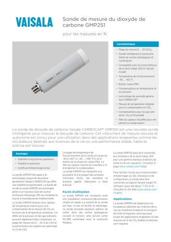 Sonde de mesure du dioxyde decarbone GMP251