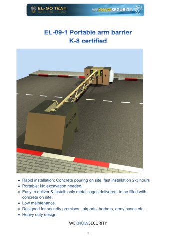 EL-09-1 Portable arm barrier K-8 certified