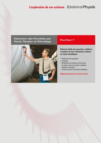 Détection des Porosités par Haute Tension et Etincelage PoroTest 7