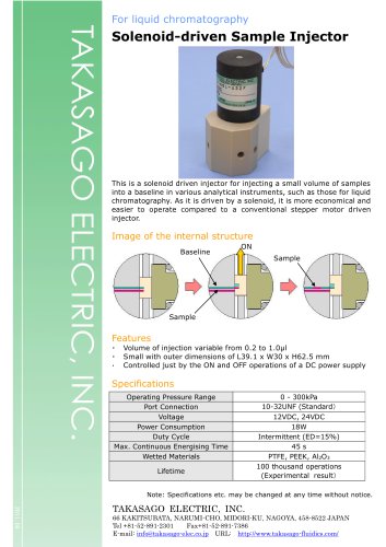 Solenoid-driven Sample Injector