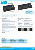 Backlit compact keyboard with trackball - panel mount