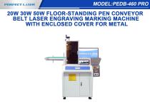 Perfect Laser-20W 30W 50W Floor-standing Pen Conveyor Belt Laser Engraving Marking Machine With Enclosed Cover For Metal PEDB-460 Pro