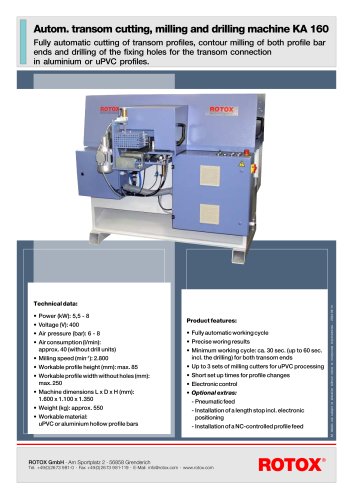 Autom. transom cutting, milling and drilling machine KA 160