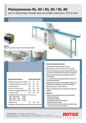 Poinçonneuse KL 30 / KL 50 / KL 80