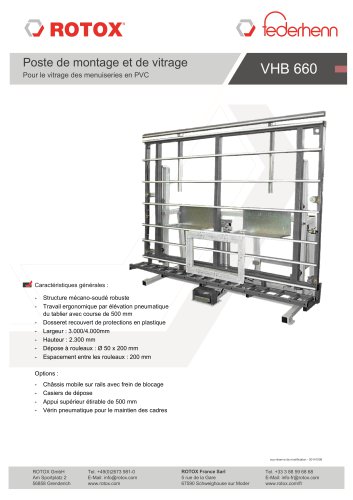 Poste de montage et de vitrage VHB 660