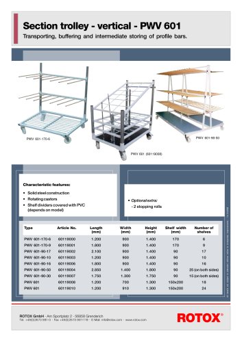 Section trolley - vertical - PWV 601