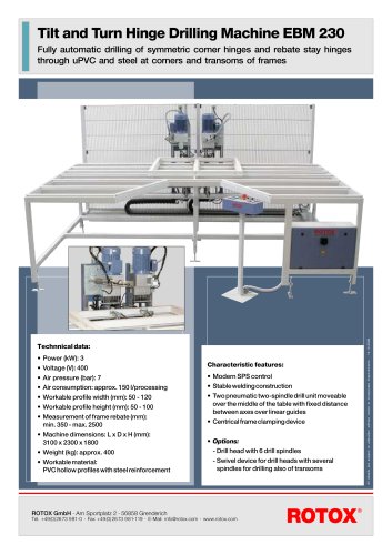 Tilt and Turn Hinge Drilling Machine EBM 230