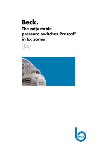 Beck. The adjustable pressure switches Prescal® in Ex zones