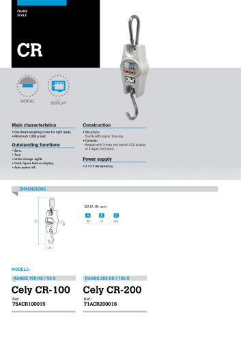 CRANE SCALES CR SERIES