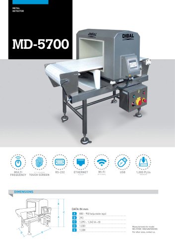 METAL DETECTORS WITH CONVEYOR BELT MD-5700 SERIES