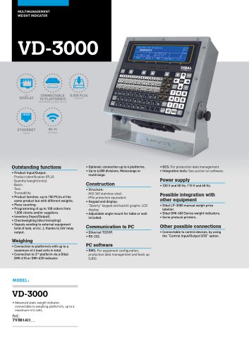 VD-3000 WEIGHT INDICATORS