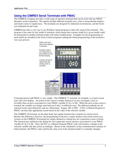 Using CIMREX Operator Terminal