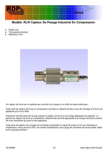 Modéle RLW Capteur De Pesage Industriel En Compression