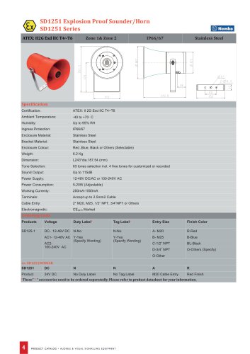 SD1251 Explosion Proof Sounder/Horn