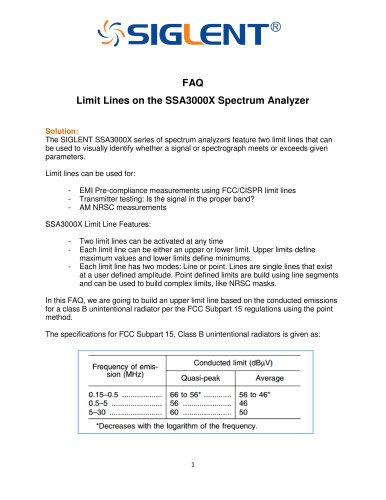 How to build and edit limit lines with an SSA3000X