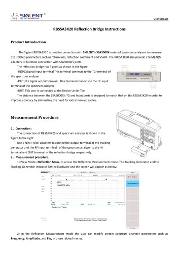 Siglent RBSSA3X20 Reflection Bridge Instructions