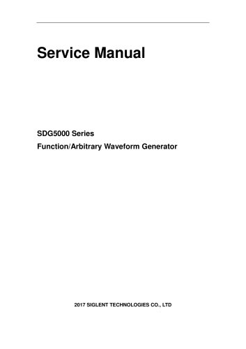 Siglent Waveform Generator SDG5000 Series ServiceManual