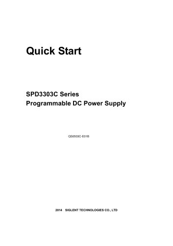 SPD3303C_Quick Start_Programmable Linear DC Power Supply_Siglent