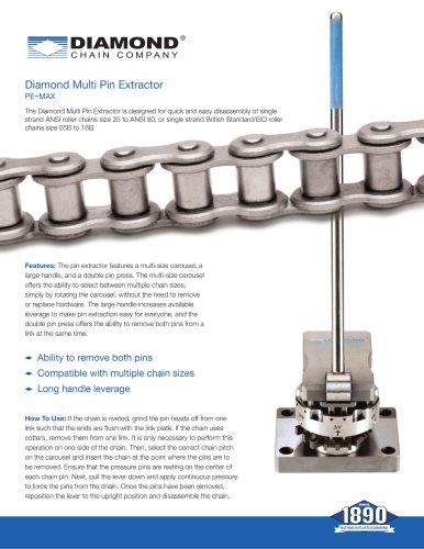 Diamond Multi Pin Extractor pe-max