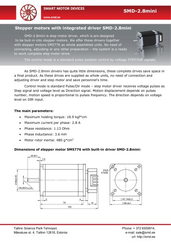 Stepper motors with integrated driver SMD-2.8mini