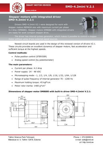 Stepper motors with integrated driver SMD-4.2mini V.2.1