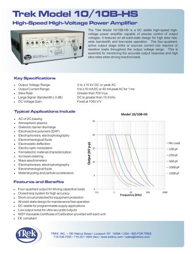 10/10B-HS High-Speed High-Voltage Power Amplifier