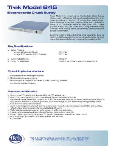 Trek Model 645 Electrostatic Chuck Supply