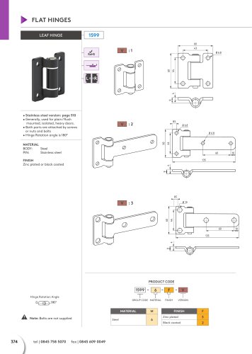 FLAT HINGES 1599