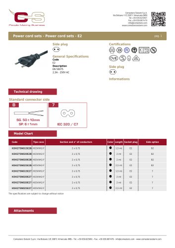 Power cord sets - Power cord sets - E2