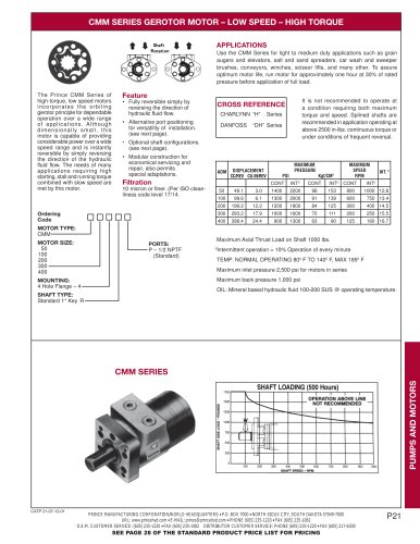 CMM SERIES GEROTOR MOTOR