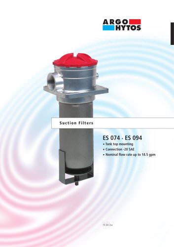 Suction filters up to 18.5 gpm, Tank top mounting, ES 074/ES 094