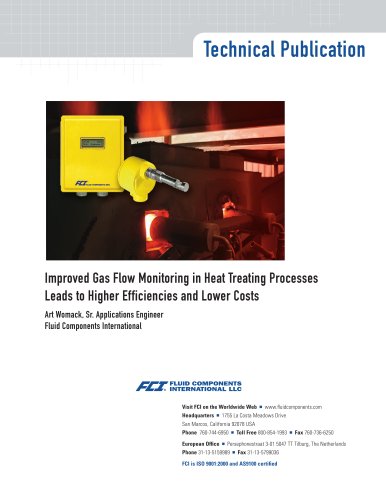   Improved Gas Flow Monitoring in Heat Treating Processes Leads to Higher Efficiencies and Lower Costs 